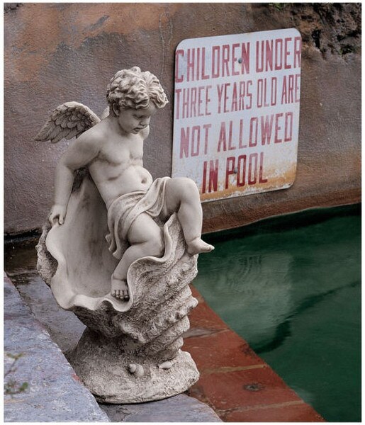 Testing The Waters Cherub Sculpture